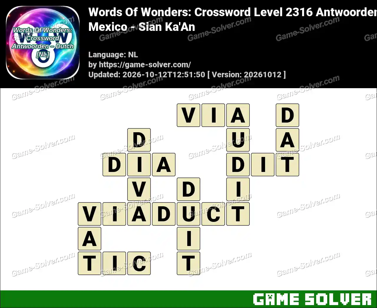Words Of Wonders: Crossword Level 2316 Antwoorden – Mexico – Sian Ka’An